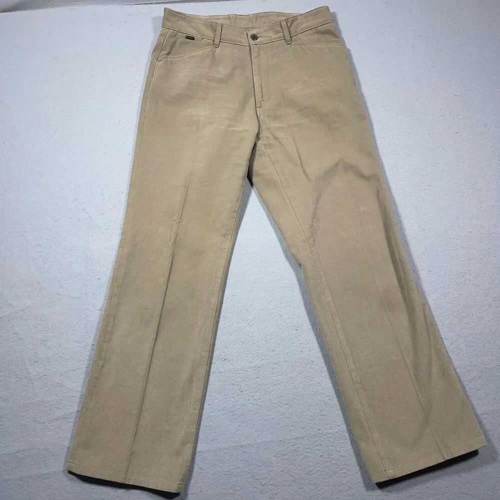 Ted Baker London Pants Men 33 Straight Tan Khaki Cotton Made In Italy Classic